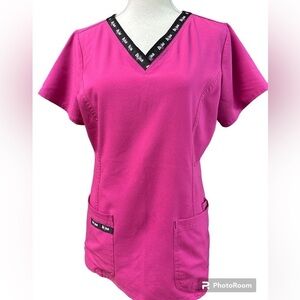 Scrubstar Women's Fashion Collection Breast Cancer Awareness Scrub Top Small
